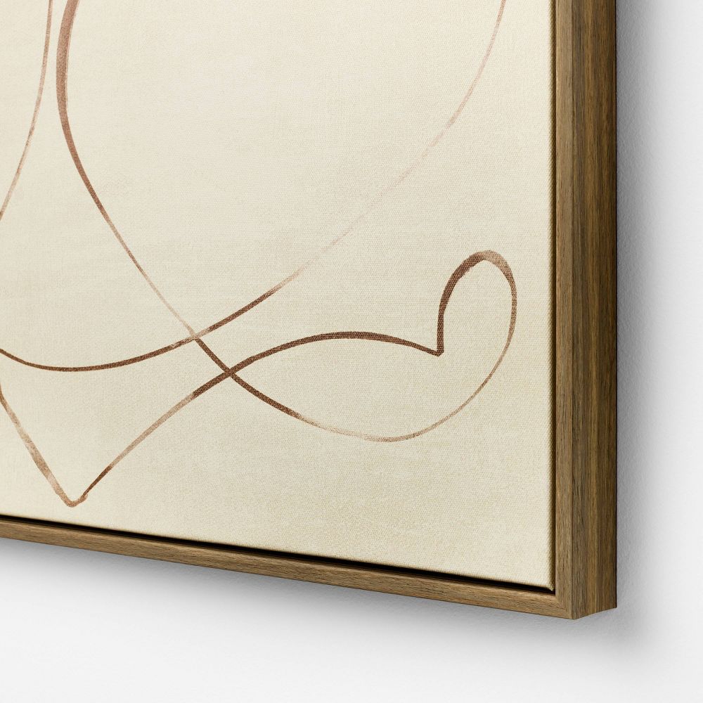 New - 30"x30" Line Abstract Framed Canvas Wall Art - Threshold™ designed with Studio McGee