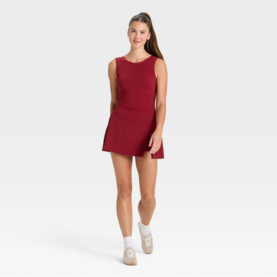 New - Women's Game Day High Neck Low Back Active Dress - JoyLab™ Maroon XS