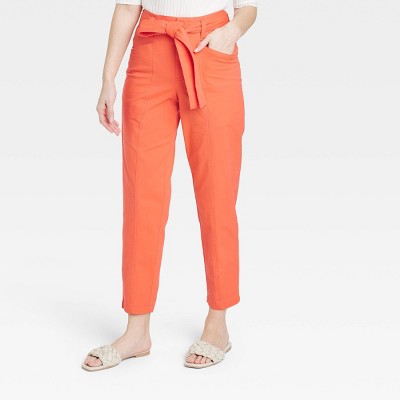 A New Day Women's Tapered Casual High Rise Ankle Length Tie-Front Pants A New DayBullseye Deals