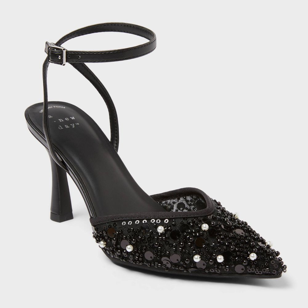 New - Women’s Ruth Heels with Memory Foam Insole - A New Day™ Black 10