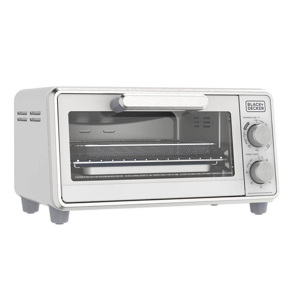 New - BLACK+DECKER Onyx 4 Slice White Analog Toaster Oven