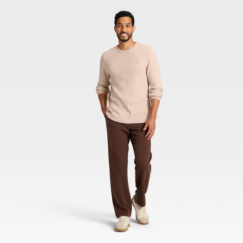New - Men's Soft Knit Cable Sweater - Goodfellow & Co™ Oatmeal M