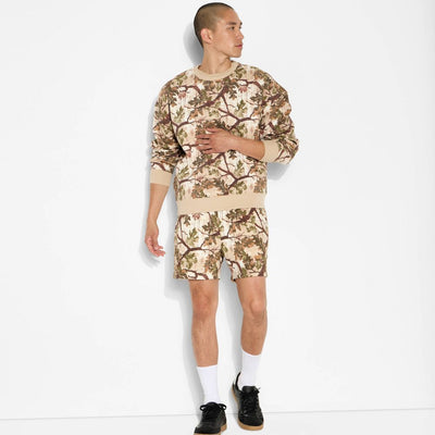 New - Men's Fleece Crewneck Sweatshirt - Original Use™ Beige Camo XL