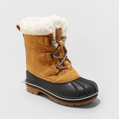 Girls' Kit Leather Winter Boots - Cat & Jack Cat & JackBullseye Deals