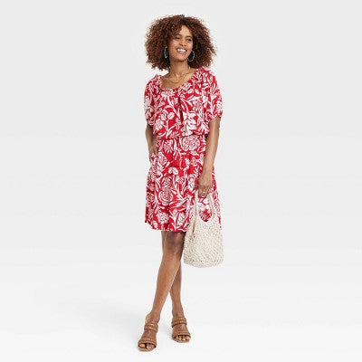 Knox Rose Women's Plus Scoop Neck Pullover Peasant Blouse Puff Knox RoseBullseye Deals