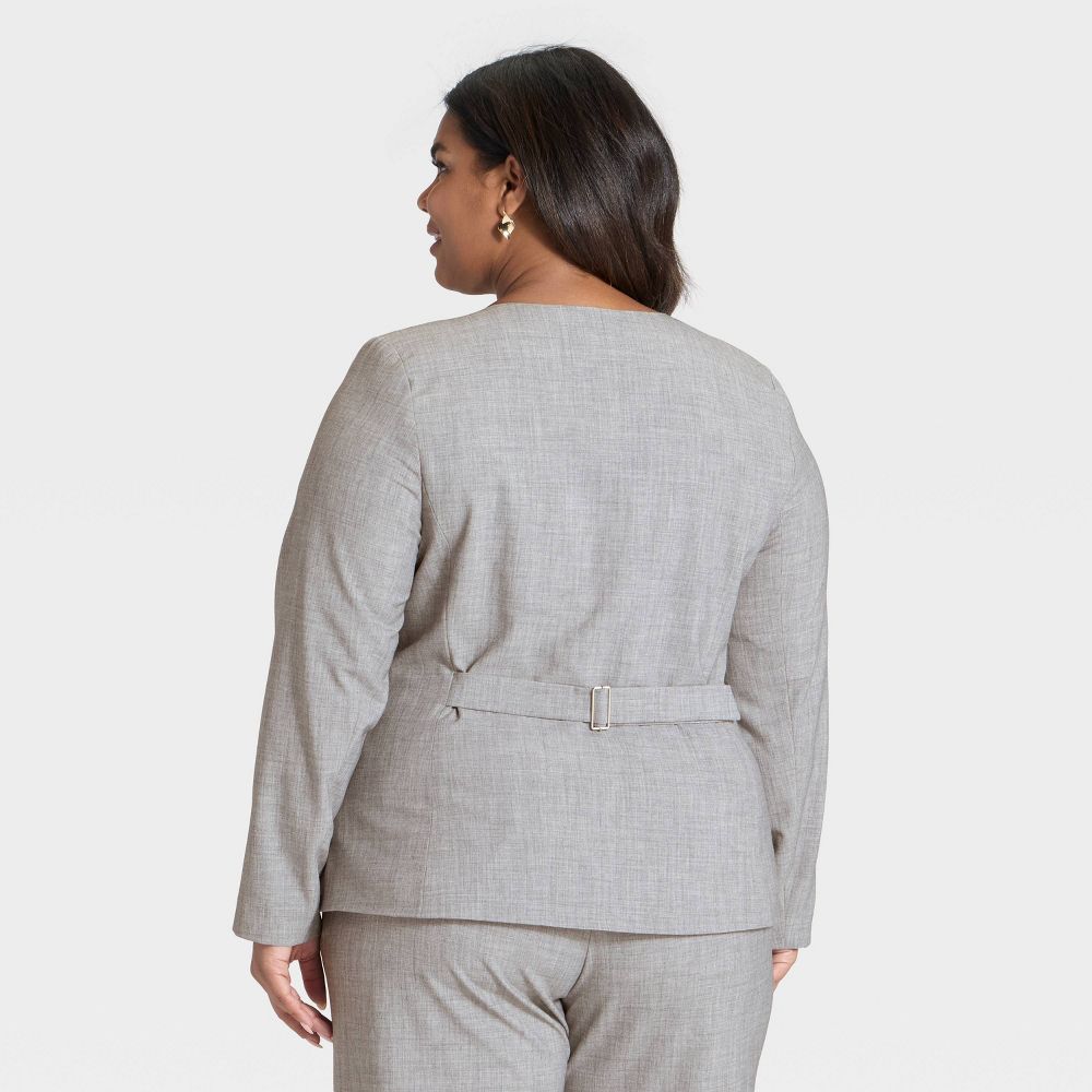 New - Women's Collarless Blazer - A New Day™ Gray XXL