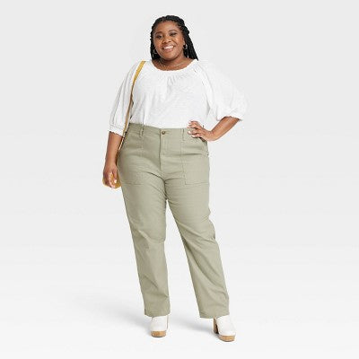 Open Box - Knox Rose Womens Plus Classic Straight Leg Full Pants Lightweight Knox RoseBullseye Deals