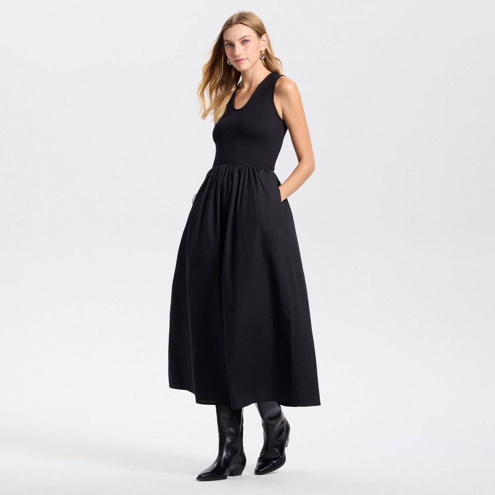 New - Women's Midi A-Line Dress - A New Day™ Black L