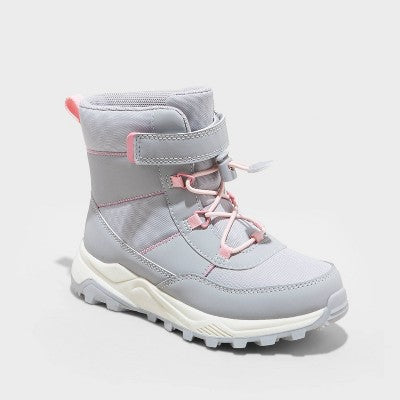 New - Cat & Jack Kids Faux Fur Hook-And-Loop Ankle Hiker Winter Boots Waterproof Cat & JackBullseye Deals