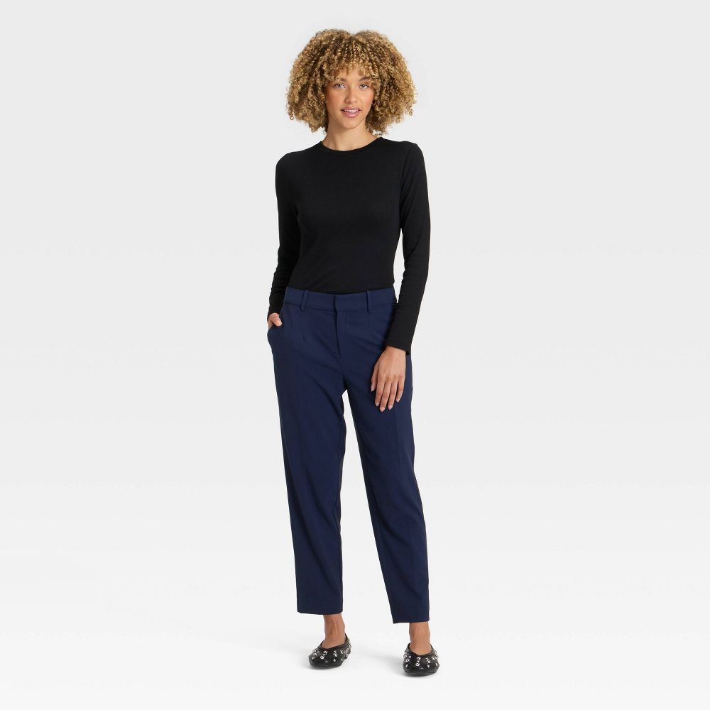New - Women's Tapered Ankle Pants - A New Day™ Navy 16
