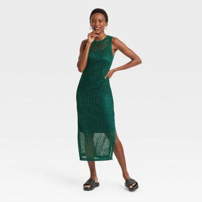 New - Women's Openwork Midi Tank Dress - A New Day A New DayBullseye Deals