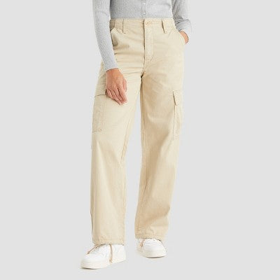 New - Levi's Women's Mid Rise Wide Relaxed Cargo Pants Loose Levi'sBullseye Deals