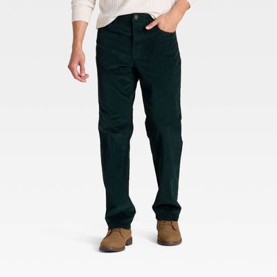 Open Box - Men's Straight Fit Corduroy 5-Pocket Pants - Goodfellow & Co™ Dark Green 29x32