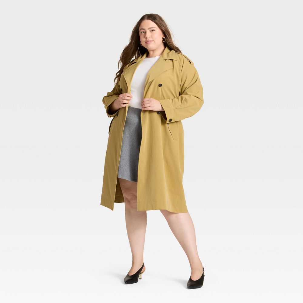 Open Box - Women's Relaxed Trench Coat - A New Day™ Tan XXL