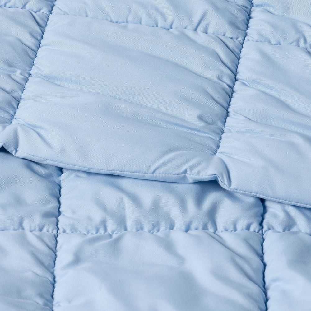 New - King Box Stitch Puffer Comforter King Light Blue - Room Essentials™