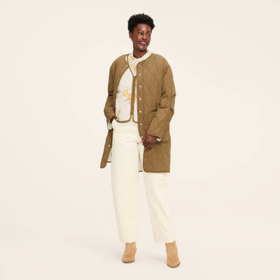 New - Women's Quilted Jacket and Floral Vest - Woolrich x Target Olive Green S