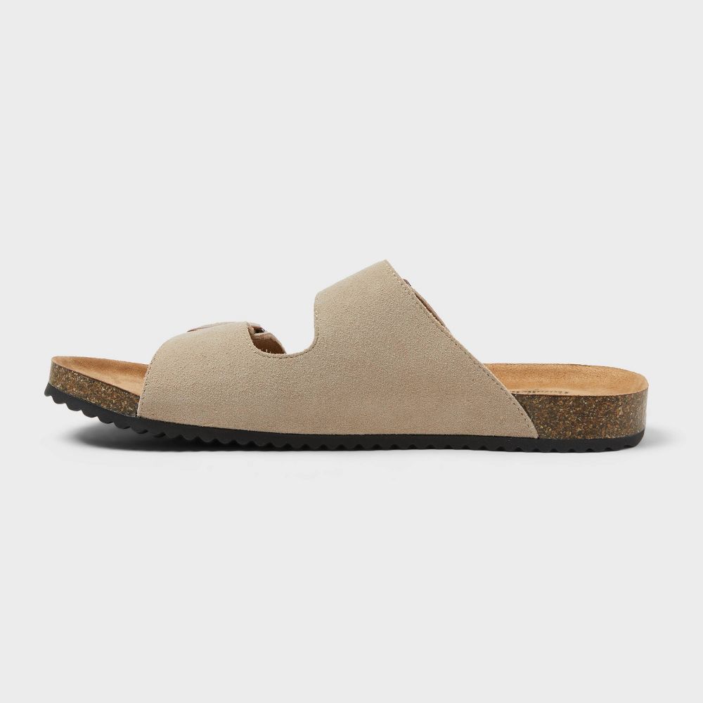 New - Men's Saul Suede Two Band Sandals - Goodfellow & Co™ Tan 9: Slip On, Contoured Footbed, Open Toe