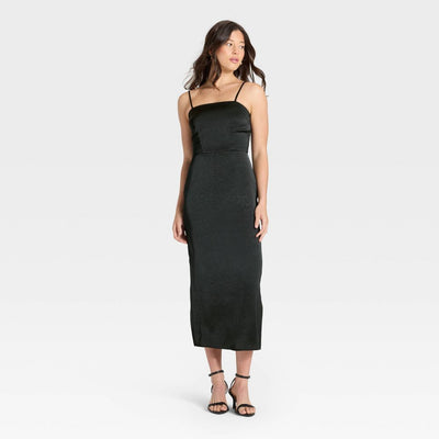 New - Women's Column Slip Maxi Dress - A New Day™ Black XS