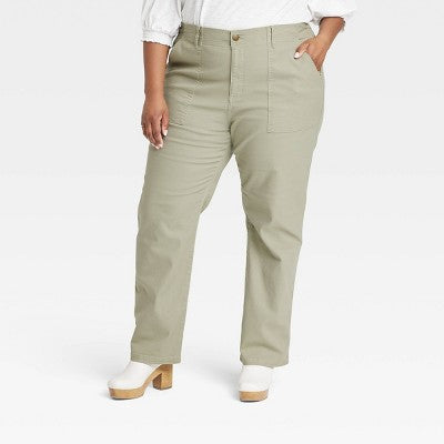 Knox Rose Womens Plus Classic Straight Leg Full Pants Lightweight Knox RoseBullseye Deals