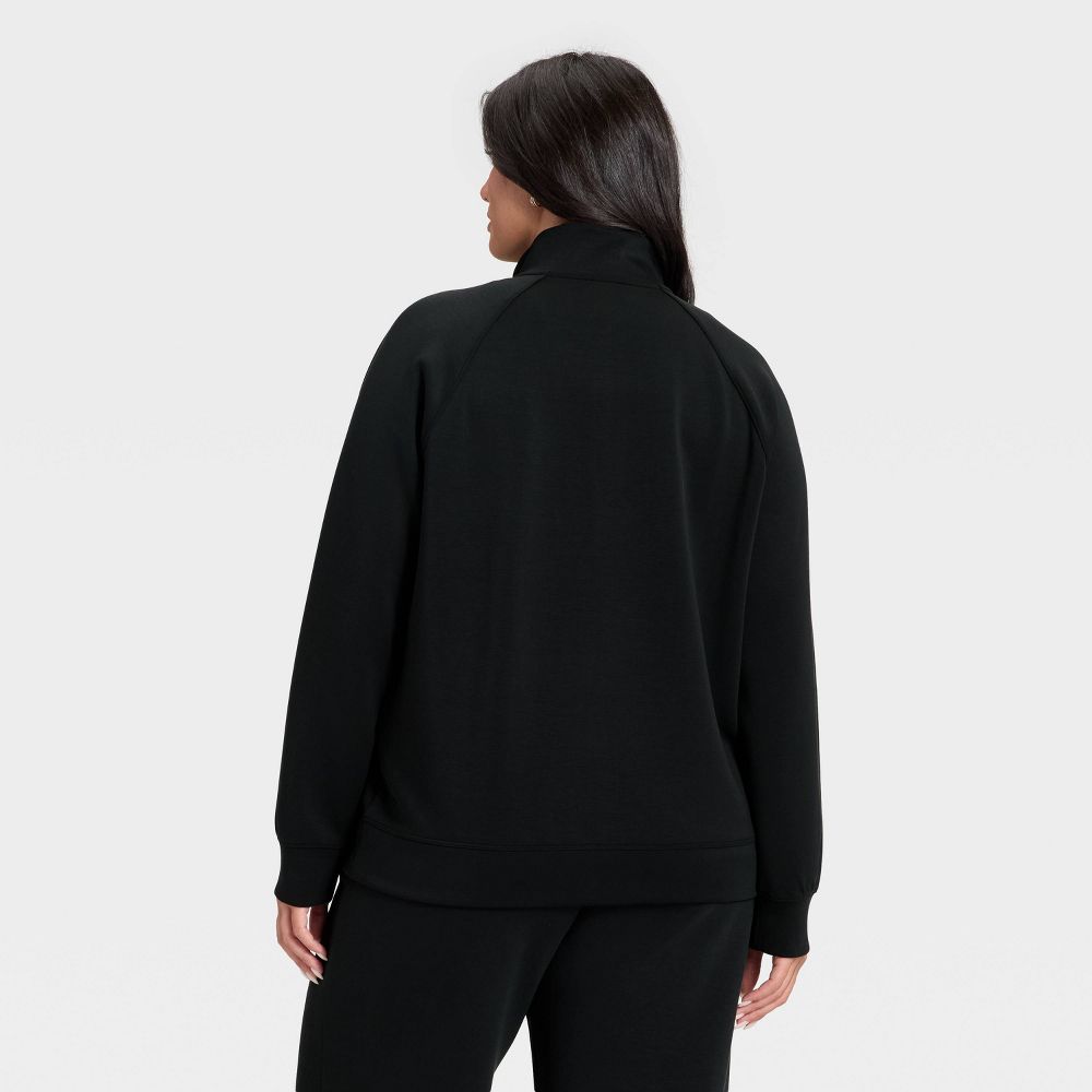 Open Box - Women's Airy Sleek Legging Friendly Half Zip Sweatshirt - All In Motion™ Black XS