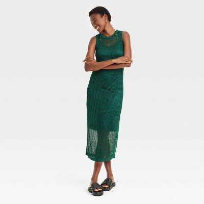 New - Women's Openwork Midi Tank Dress - A New Day A New DayBullseye Deals