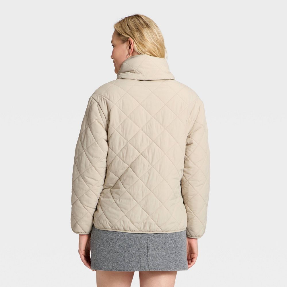 New - Women's Quilted Scarf Jacket - A New Day™ Cream L