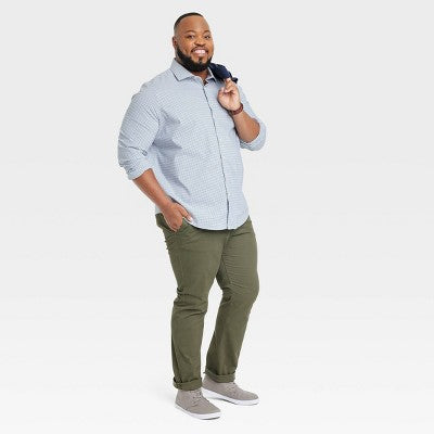 Men's Big & Tall Performance Dress Standard Fit Long Sleeve Button-Down Shirt - Goodfellow & Co Navy Goodfellow & CoBullseye Deals