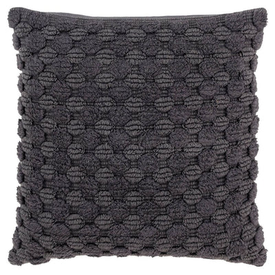 New - 20"x20" Oversize Solid Striped Square Throw Pillow Cover Charcoal Gray - Rizzy Home: Textured, Hand Loomed, Cotton, Transitional Decor