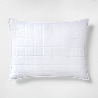 New - Casaluna Pillow Sham Linen-Blend OEKO-TEX Quilted CasalunaBullseye Deals