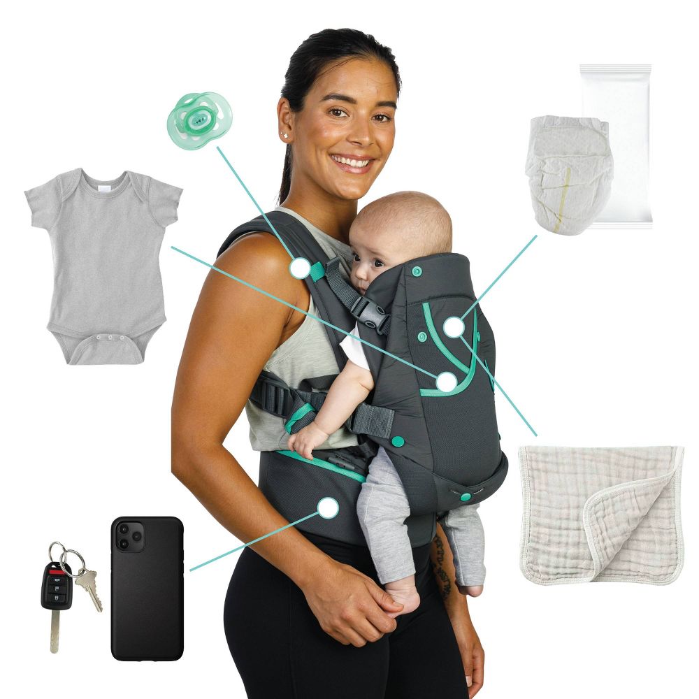 New - Infantino Carry On Active Baby Carrier - Gray