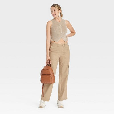 New - Women's Mid-Rise Straight Leg Utility Cargo Pants - Universal Thread Universal ThreadBullseye Deals