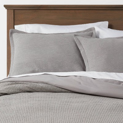 New - Threshold Cotton Waffle Duvet Cover Set Waffle Weave OEKO-TEX ThresholdBullseye Deals