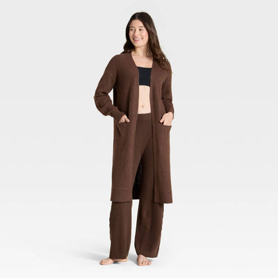 New - Women's Sweater Robe - Auden™ Heather Brown XL/XXL