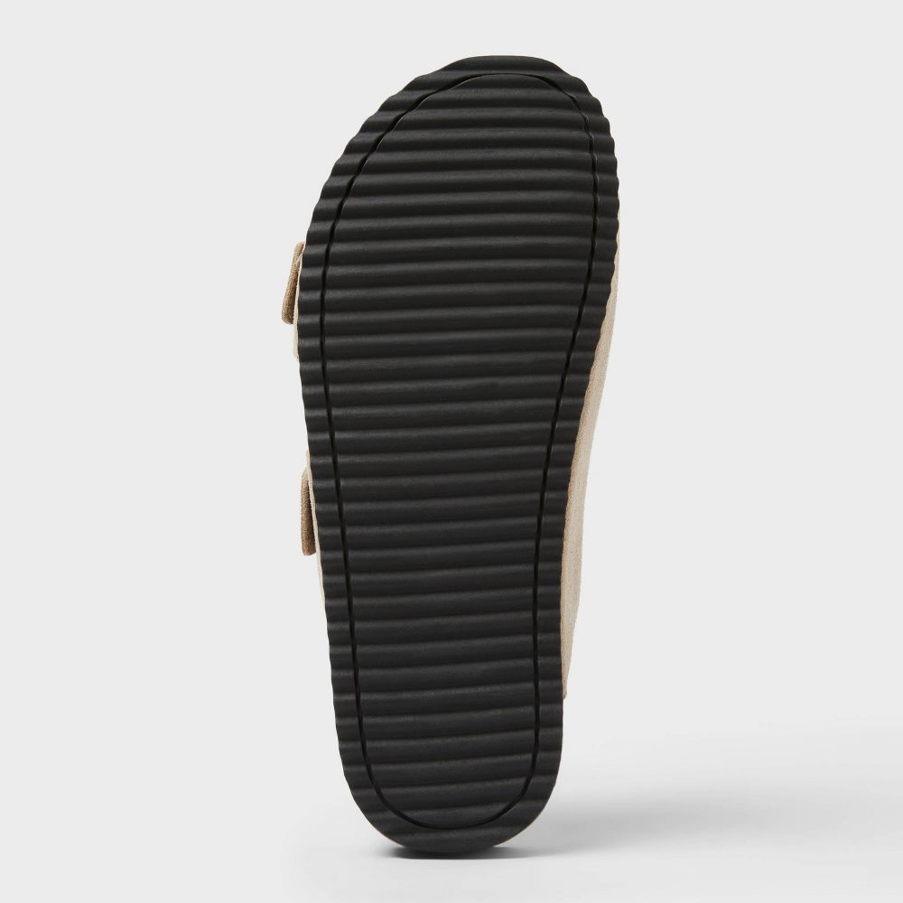 New - Men's Saul Suede Two Band Sandals - Goodfellow & Co™ Tan 9: Slip On, Contoured Footbed, Open Toe