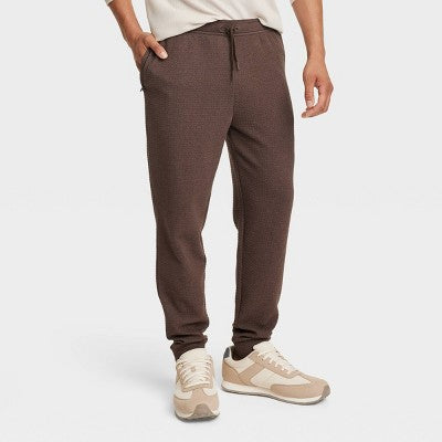 Open Box - All In Motion Men's Textured Fleece Cotton Joggers Midweight Sweatpants All in MotionBullseye Deals