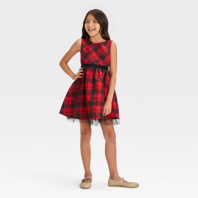 Cat & Jack Girls' Sleeveless High Neck Plaid Dress Cat & JackBullseye Deals