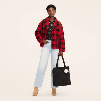 New - Women's Buffalo Check Melton Jacket - Woolrich x Target Red/Black XL