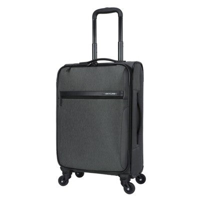 Skyline 24" Medium Checked Softside Luggage Spinner Suitcase Zip Closure SkylineBullseye Deals