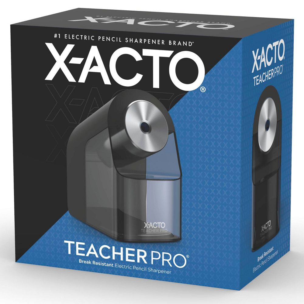 Open Box - X-ACTO TeacherPro Electric Pencil Sharpener with Auto Adjust Dial and SafeStart Motor: Electronic Sharpener for Pencils