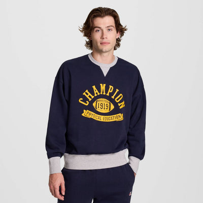 Open Box - Champion Men's Physical Education Colorblocked Sweatshirt - Navy M