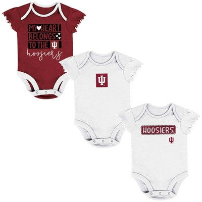 New - NCAA Infant Girls' 3pk Bodysuit Set Kansas JayhawksBullseye Deals
