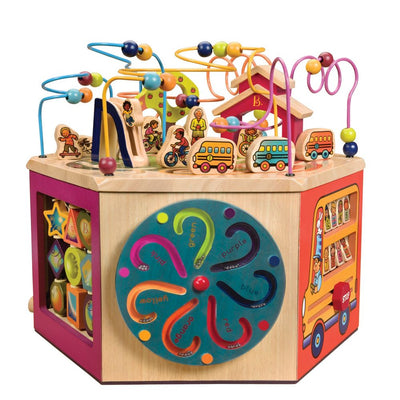 New - B. toys Wooden Activity Cube - Youniversity