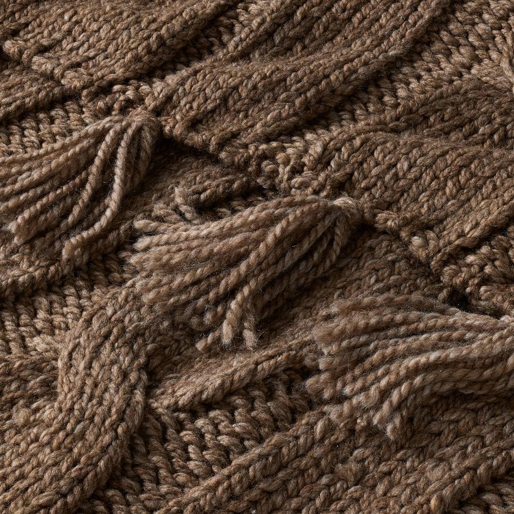 Open Box - Oversized Cozy Knit Throw Blanket Brown - Hearth & Hand™ with Magnolia
