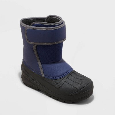 Cat & Jack Kids Faux Leather Hook-And-Loop Mid Calf Winter Boots Waterproof Cat & JackBullseye Deals