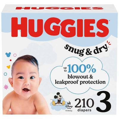 New - Huggies Snug & Dry Disposable Diapers - Econ+ Pack - Size 3 - 210ct