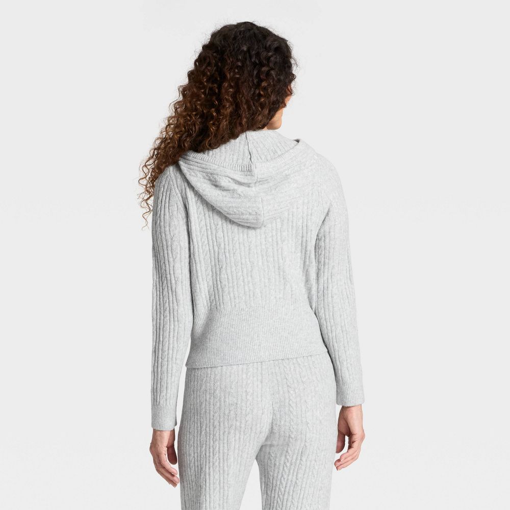 Open Box - Women's Cozy Zip-Up Hoodie Cardigan Sweater - Universal Thread™ Gray M
