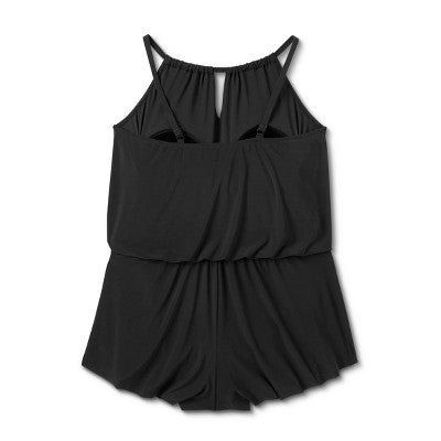 New - Aqua Green Women's Swim Romper One Piece Swimsuit with Pocket UPF 50+ Aqua GreenBullseye Deals