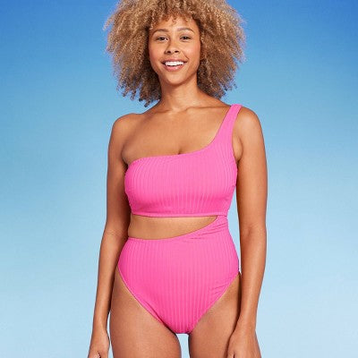 Shade & Shore Women's One Shoulder One Piece Swimsuit Cutout Monokini Shade & ShoreBullseye Deals