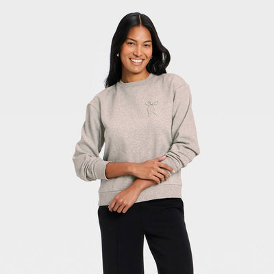 Open Box - Women's Embellished Sweatshirt - A New Day™ Heather Gray XS