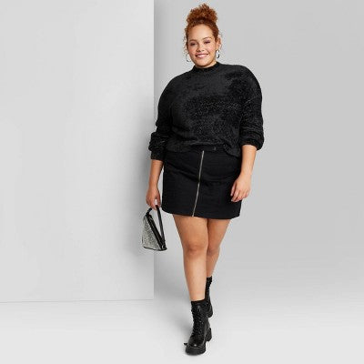 New - Wild Fable Women's Plus Pullover Heavyweight Fuzzy Boxy Silhouette Wild FableBullseye Deals